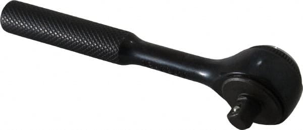 Proto - 1/4" Drive Round Head Standard Ratchet - Black Oxide Finish, 4-1/2" OAL, 72 Gear Teeth, Standard Head - Strong Tooling