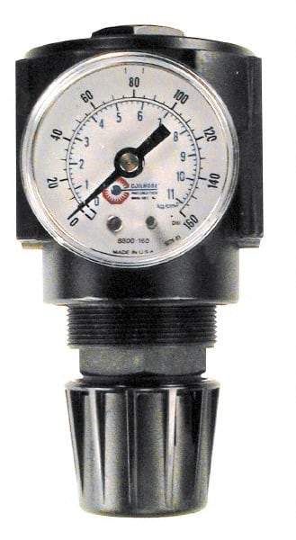 Coilhose Pneumatics - 3/4 NPT Port, 120 CFM, Cast Aluminum Standard Regulator - 0 to 60 psi Range, 250 Max psi Supply Pressure, 1/4" Gauge Port Thread, 2-3/4" Wide x 5-1/2" High - Strong Tooling