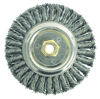 6" Filler Pass Brush - .023 Steel Wire; 5/8-11 Dbl-Hex Nut - Dually Weld Cleaning Brush - Strong Tooling