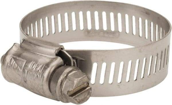 IDEAL TRIDON - SAE Size 44, 1-1/4 to 3-1/4" Diam, Stainless Steel Worm Drive Clamp - 9/16" Wide, Material Grade 301, Series 63-4 - Strong Tooling