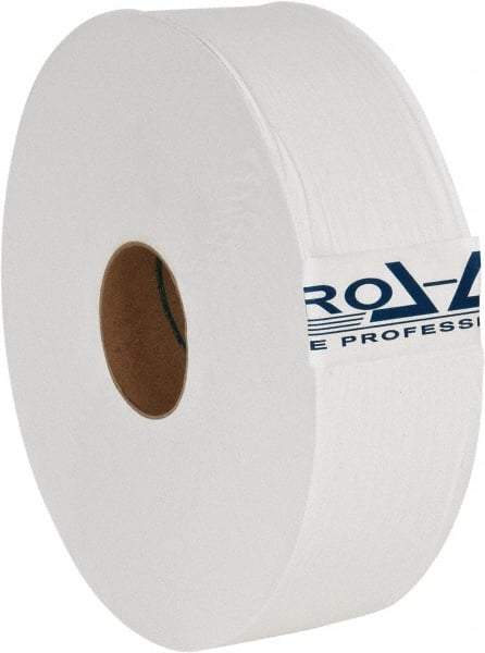 PRO-SOURCE - 4,000' Roll Length x 3.6" Sheet Width, Jumbo Roll Toilet Tissue - Single Ply, White, Recycled Fiber - Strong Tooling