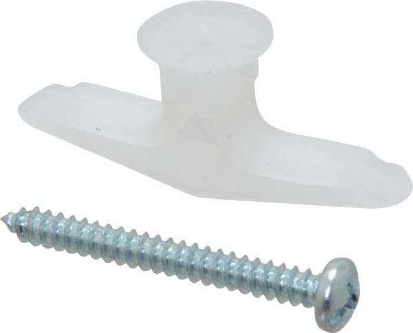 Toggler - #6 to 14 Screw, 5/16" Diam, 1-1/4" Long, 3/8 to 1/2" Thick, Plastic Toggle Drywall & Hollow Wall Anchor - 5/16" Drill, Plastic, Use in Drywall - Strong Tooling