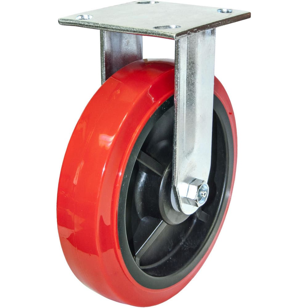 Rigid Top Plate Caster: Polyurethane, 7-7/8″ Wheel Dia, 2″ Wheel Width, 772 lb Capacity, 9-15/16″ OAH 4″ Plate Length, 4.5″ Plate Width, No Brake