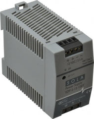 Sola/Hevi-Duty - 100 Watt, 3 to 2.5 Amp, 264 VAC, 375 VDC Input, 10 to 12 VDC Output, DIN Rail Power Supply - Screw Terminal Connection, 1 Output, 1.77 Inch Wide x 3.58 Inch Deep x 2.95 Inch High, Up to 80% Efficiency, 14 to 140°F, Green LED Display - Strong Tooling