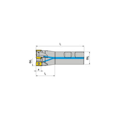 Indexable Square-Shoulder End Mill:  C210.20.R.03-10,  20.0000'' Shank Dia,  Weldon Flat Shank Uses  3,  Normal Pressure,  90.00 mm OAL