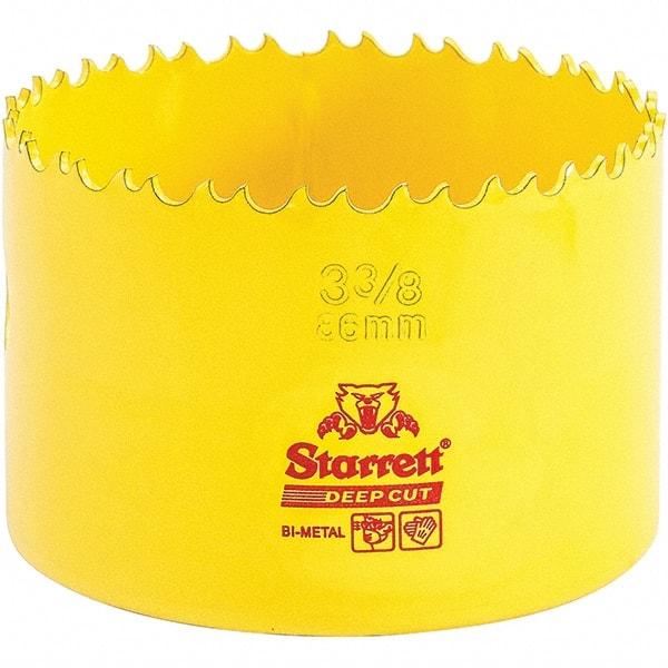 Starrett - 3-3/8" Diam, 2" Cutting Depth, Hole Saw - High Speed Steel Saw, Toothed Edge - Strong Tooling