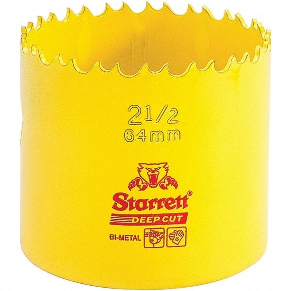 Starrett - 2-1/2" Diam, 2" Cutting Depth, Hole Saw - High Speed Steel Saw, Toothed Edge - Strong Tooling