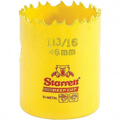 Starrett - 1-13/16" Diam, 2" Cutting Depth, Hole Saw - High Speed Steel Saw, Toothed Edge - Strong Tooling