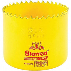 Starrett - 2-1/4" Diam, 1-5/8" Cutting Depth, Hole Saw - High Speed Steel Saw, Toothed Edge - Strong Tooling