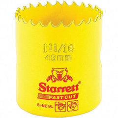 Starrett - 1-11/16" Diam, 1-5/8" Cutting Depth, Hole Saw - High Speed Steel Saw, Toothed Edge - Strong Tooling