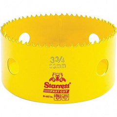 Starrett - 3-3/4" Diam, 1-5/8" Cutting Depth, Hole Saw - High Speed Steel Saw, Toothed Edge - Strong Tooling