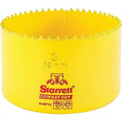 Starrett - 3" Diam, 1-5/8" Cutting Depth, Hole Saw - High Speed Steel Saw, Toothed Edge - Strong Tooling