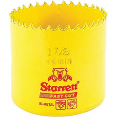 Starrett - 1-7/8" Diam, 1-5/8" Cutting Depth, Hole Saw - High Speed Steel Saw, Toothed Edge - Strong Tooling