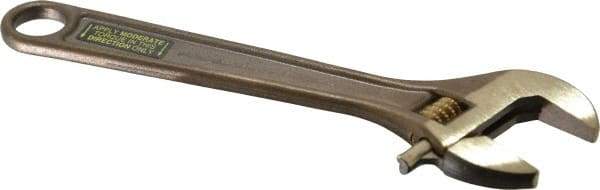 Ampco - 15/16" Jaw Capacity, 6" Nonsparking Adjustable Wrench - Aluminum Bronze, Plain Finish - Strong Tooling