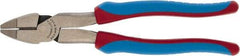 Channellock - 9" OAL, 1-17/32" Jaw Length x 1-5/16" Jaw Width, Linesman's Pliers - Serrated Jaw, Round Nose Head, Comfort Grip Handles - Strong Tooling