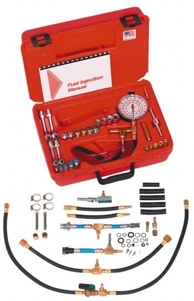 Value Collection - 4 Inch Long Hose, 0 to 100 psi, Deluxe Global Fuel Injection Pressure Test Set - Strong Tooling