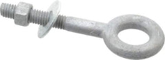 Value Collection - 3/8-16, Zinc-Plated Finish, Forged Steel Forged Eye Bolt - 1-1/2" Thread Length, 3/4" ID x 1-1/2" OD, 2-1/2" Shank Length - Strong Tooling