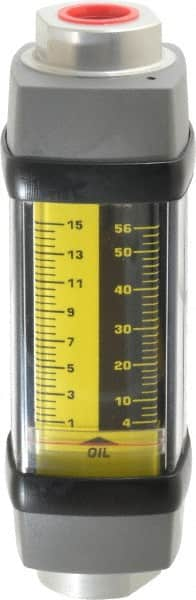 Hedland - 1/2" NPTF Port Oil & Petroleum-Based Liquid Flowmeter - 3000 Max psi, 1 to 15 GPM, Anodized Aluminum - Strong Tooling