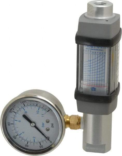 Hedland - 1/4" NPTF Port Compressed Air & Gas Flowmeter - 600 Max psi, 5 SCFM, Anodized Aluminum - Strong Tooling