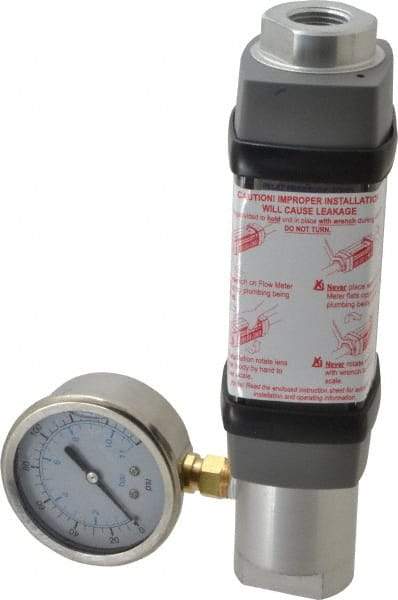 Hedland - 1/2" NPTF Port Compressed Air & Gas Flowmeter - 600 Max psi, 30 SCFM, Anodized Aluminum - Strong Tooling