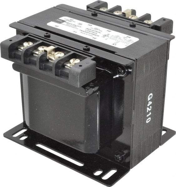 Sola/Hevi-Duty - 1 Phase, 0.2 kVA, Control Transformer - 2 Input, 1 Output Winding, 60, 50/60 at 220 V x 440 V, 50/60 at 230 V x 460 V Hz, 4.79 Inch Deep x 3.89 Inch High, 131°F Temp Rise - Strong Tooling