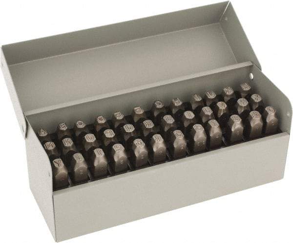 C.H. Hanson - 36 Piece, 1/4" Character Steel Stamp Set - Letters & Figures, Low Stress Round Face Dot - Strong Tooling