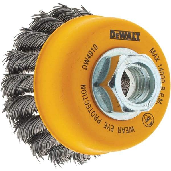 DeWALT - 5/8-11 Threaded Arbor, Cup Brush - 0.02 Wire Diam - Strong Tooling