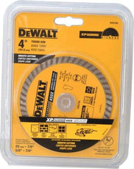 DeWALT - 4" Diam, 7/8" Arbor Hole Diam, Wet & Dry Cut Saw Blade - Diamond-Tipped, Standard Round Arbor - Strong Tooling