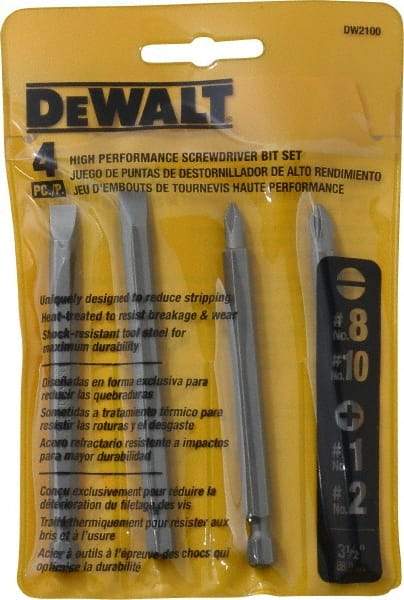 DeWALT - 4 Piece, Bit Set - Phillips, Slotted Point - Strong Tooling