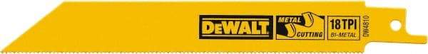 DeWALT - Bi-Metal Reciprocating Saw Blade - Straight Profile, 18 TPI, Toothed Edge - Strong Tooling