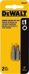 DeWALT - 1/4" Drive, #1 Square Recess Screwdriver Bit - 1" OAL - Strong Tooling