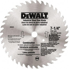 DeWALT - 7-1/4" Diam, 80 Tooth Wet & Dry Cut Saw Blade - Steel, Standard Round Arbor - Strong Tooling