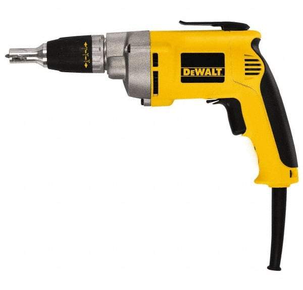 DeWALT - Pistol Grip Handle, 2,500 RPM, 132 In/Lb Torque, Electric Screwdriver - 1/4" Bit Holder, 120 Volts, 6.5 Amps - Strong Tooling