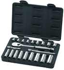 21 Piece - 3/8" Drive - 6 & 12 Point - Socket & Ratchet Set SAE - Strong Tooling