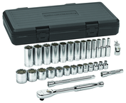 30 Piece - 3/8" Drive - 12 Point - Socket & Ratchet Set SAE - Strong Tooling