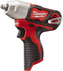 Milwaukee Tool - 3/8" Drive 12 Volt Pistol Grip Cordless Impact Wrench & Ratchet - 0 to 2,500 RPM, 0 to 3,300 BPM, 100 Ft/Lb Torque, Lithium-Ion Batteries Not Included - Strong Tooling