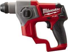 Milwaukee Tool - 12 Volt SDS Plus Chuck Cordless Rotary Hammer - 0 to 6,200 BPM, 0 to 900 RPM, Reversible - Strong Tooling