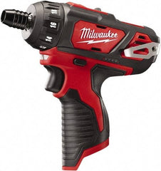 Milwaukee Tool - 12 Volts, Lithium-Ion Battery, Pistol Grip Cordless Screwdriver - 2 Speeds, 400 and 1,500 RPM, 275 Inch/Lbs. Torque - Strong Tooling