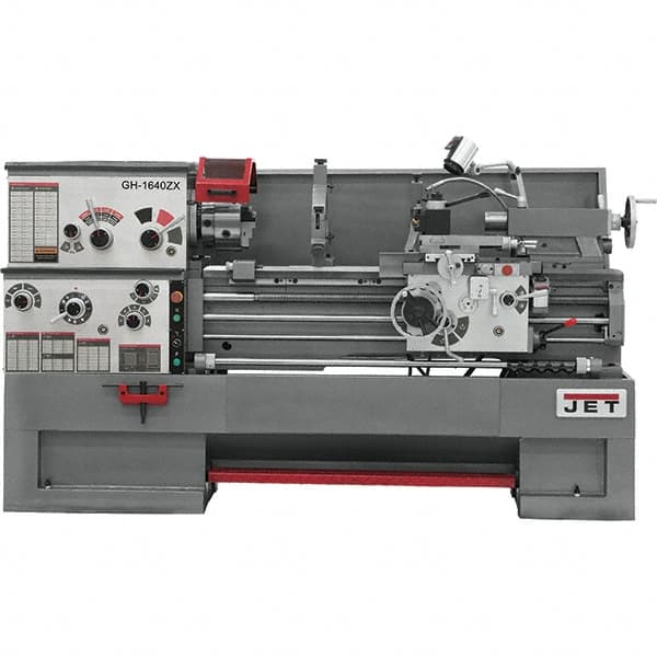 Jet - 16" Swing, 40" Between Centers, 230 Volt, Triple Phase Engine Lathe - 7MT Taper, 7-1/2 hp, 25 to 1,800 RPM, 3-1/8" Bore Diam, 40" Deep x 48" High x 97-1/2" Long - Strong Tooling