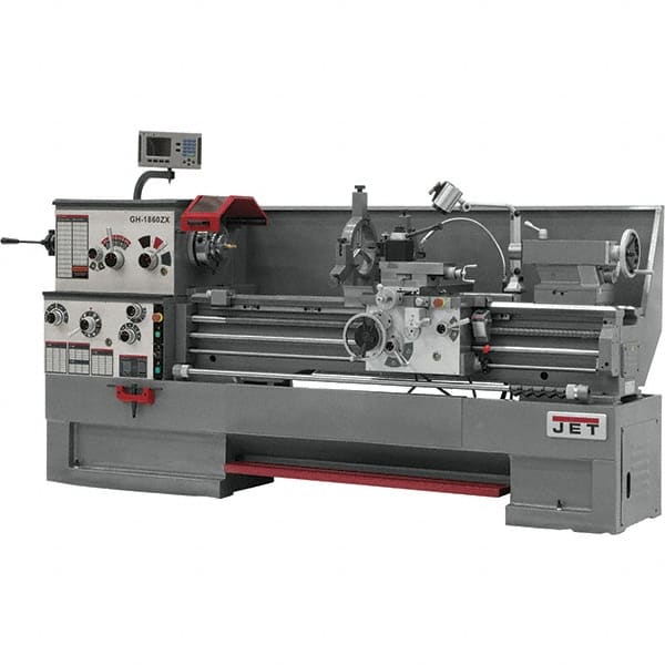 Jet - 16" Swing, 60" Between Centers, 230 Volt, Triple Phase Engine Lathe - 7MT Taper, 7-1/2 hp, 25 to 1,800 RPM, 3-1/8" Bore Diam, 40" Deep x 48" High x 116-1/2" Long - Strong Tooling