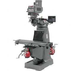 Jet - 9" Table Width x 42" Table Length, Variable Speed Pulley Control, 3 Phase Knee Milling Machine - R8 Spindle Taper, 3 hp - Strong Tooling