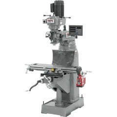 Jet - 7-7/8" Table Width x 35-3/4" Table Length, Step Pulley Control, 1 Phase Knee Milling Machine - R8 Spindle Taper, 1-1/2 hp - Strong Tooling