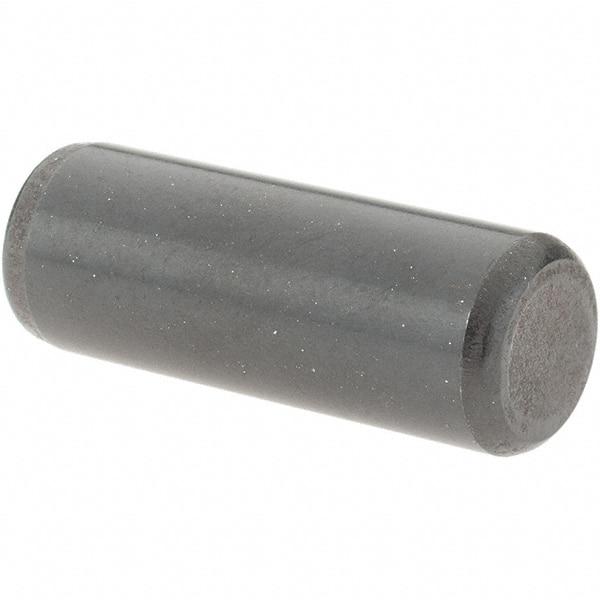 Value Collection - 3/8" Diam x 1" Pin Length Grade 8 Alloy Steel Standard Dowel Pin - Bright Finish, C 47-58 & C 60 (Surface) Hardness, 16,550 Lb (Single Shear), 33,100 Lb (Double Shear) Breaking Strength, 1 Beveled & 1 Rounded End - Strong Tooling