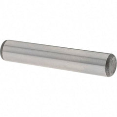 Value Collection - 3/8" Diam x 2" Pin Length Grade 8 Alloy Steel Standard Dowel Pin - C 50-58 Hardness, 28,700 Lb Breaking Strength, 1 Beveled & 1 Rounded End - Strong Tooling