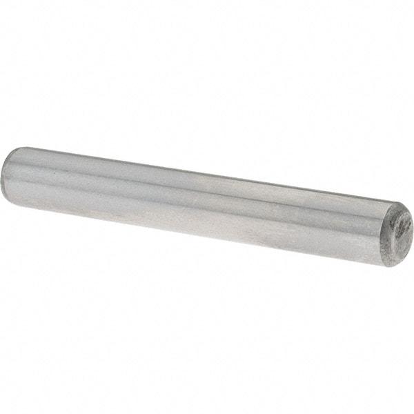 Value Collection - 1/4" Diam x 1-3/4" Pin Length Grade 8 Alloy Steel Standard Dowel Pin - C 50-58 Hardness, 12,800 Lb Breaking Strength, 1 Beveled & 1 Rounded End - Strong Tooling