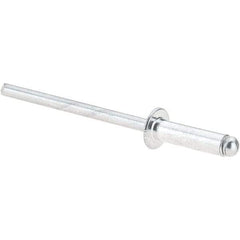 Value Collection - Size 45 Dome Head Aluminum Open End Blind Rivet - Aluminum Mandrel, 0.251" to 0.312" Grip, 1/4" Head Diam, 0.129" to 0.133" Hole Diam, 0.462" Length Under Head, 1/8" Body Diam - Strong Tooling