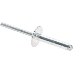 Value Collection - Size 612 Large Flange Dome Head Aluminum Open End Blind Rivet - Aluminum Mandrel, 0.626" to 3/4" Grip, 5/8" Head Diam, 0.192" to 0.196" Hole Diam, 0.95" Length Under Head, 3/16" Body Diam - Strong Tooling