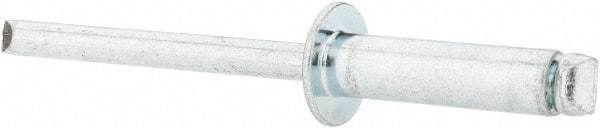 Value Collection - Size 68 Dome Head Steel Open End Blind Rivet - Steel Mandrel, 0.376" to 1/2" Grip, 3/8" Head Diam, 0.192" to 0.196" Hole Diam, 0.7" Length Under Head, 3/16" Body Diam - Strong Tooling