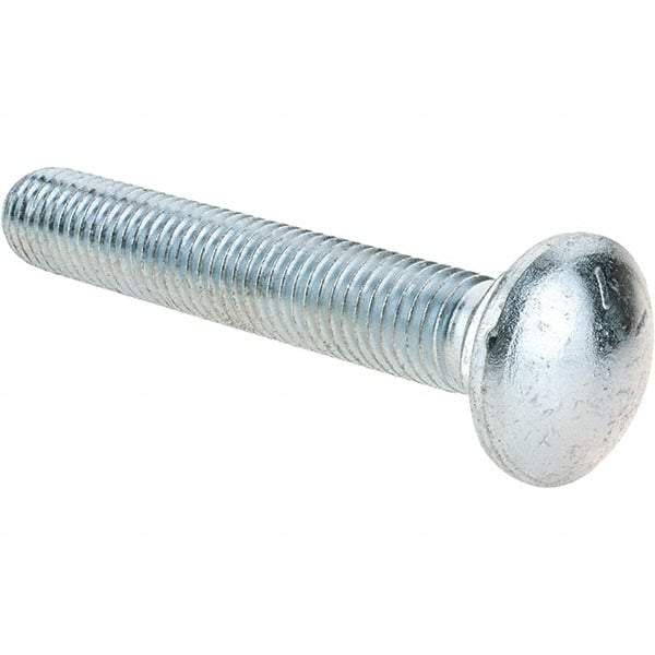 Value Collection - 5/8-11 UNC 4" Length Under Head, Standard Square Neck, Carriage Bolt - Grade 8 Alloy Steel, Zinc-Plated Clear Chromate Finish - Strong Tooling