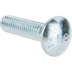 Value Collection - 1/2-13 UNC 2" Length Under Head, Standard Square Neck, Carriage Bolt - Grade 8 Alloy Steel, Zinc-Plated Clear Chromate Finish - Strong Tooling